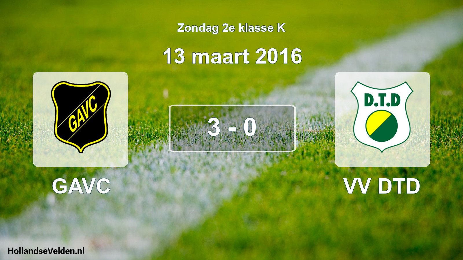 Total number of matches played: GAVC - VV DTD 3 - 0 (13 March 2016)