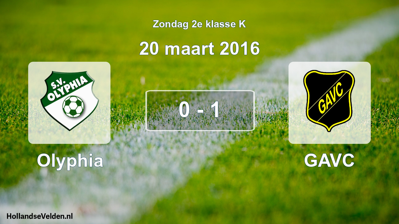 Total number of matches played: Olyphia - GAVC 0 - 1 (20 March 2016)