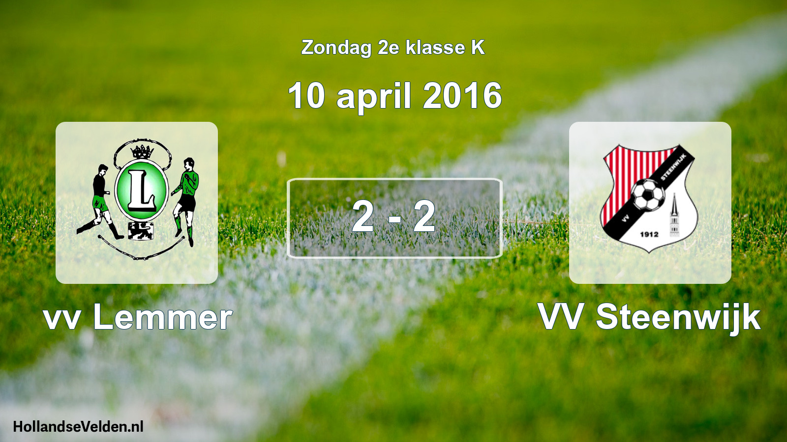 Total number of matches played: vv Lemmer - VV Steenwijk 2 - 2 (10 April 2016)