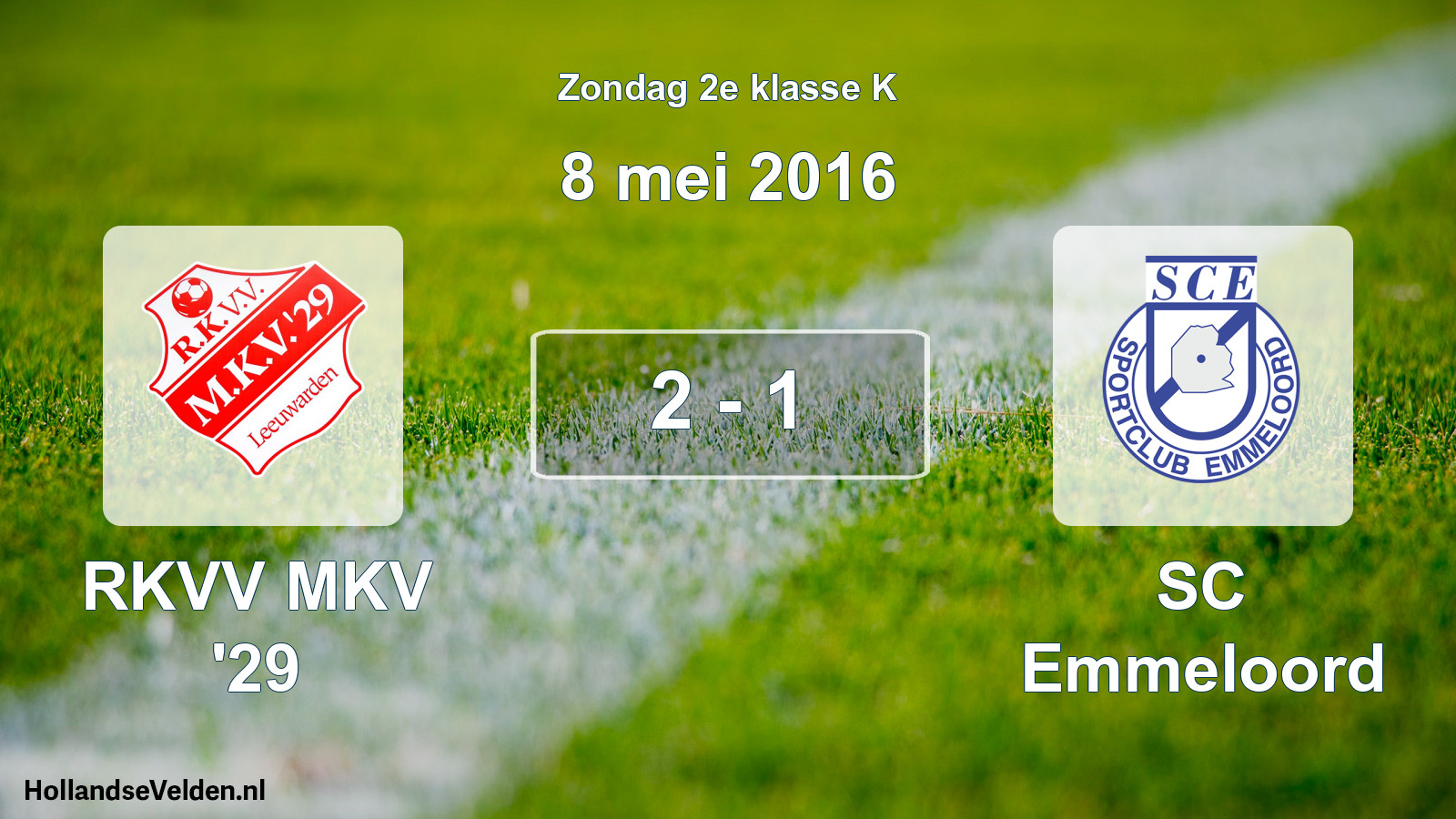 Total number of matches played: RKVV MKV '29 - SC Emmeloord 2 - 1 (8 May 2016)