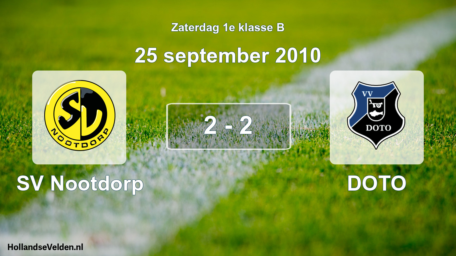 Total number of matches played: SV Nootdorp - DOTO 2 - 2 (25 September 2010)