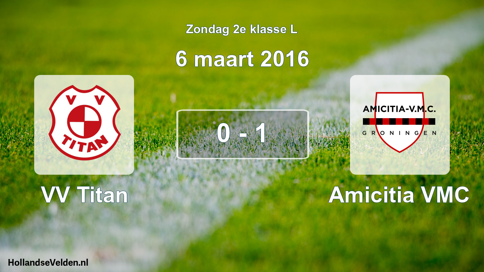 Total number of matches played: VV Titan - Amicitia VMC 0 - 1 (6 March 2016)