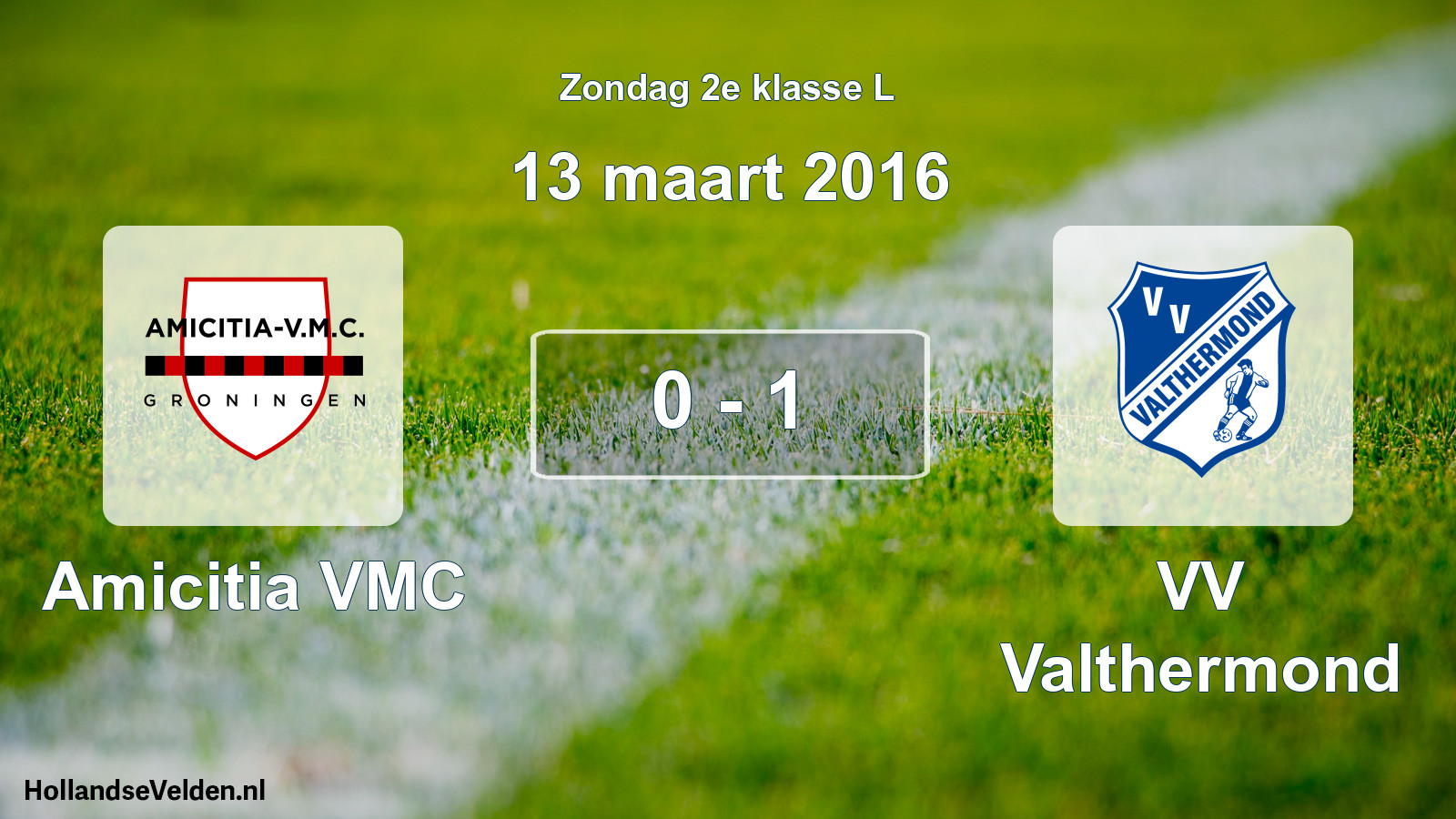 Total number of matches played: Amicitia VMC - VV Valthermond 0 - 1 (13 March 2016)