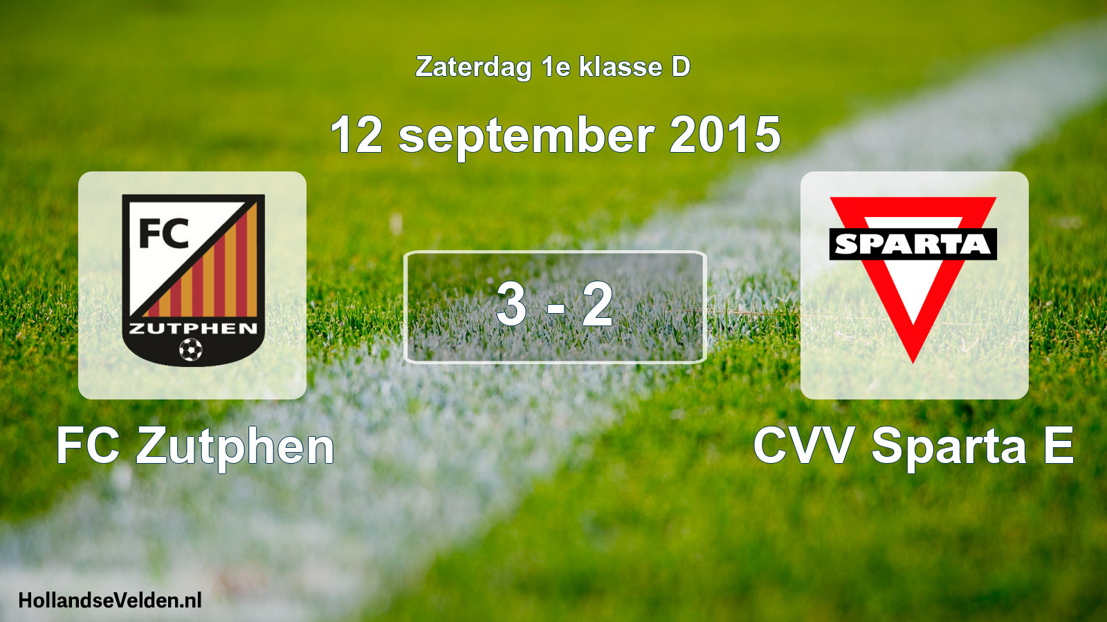 Total number of matches played: FC Zutphen - CVV Sparta E 3 - 2 (12 September 2015)