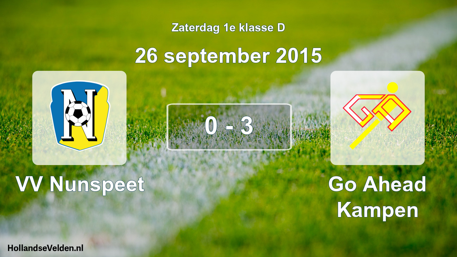 Total number of matches played: VV Nunspeet - Go Ahead Kampen 0 - 3 (26 September 2015)