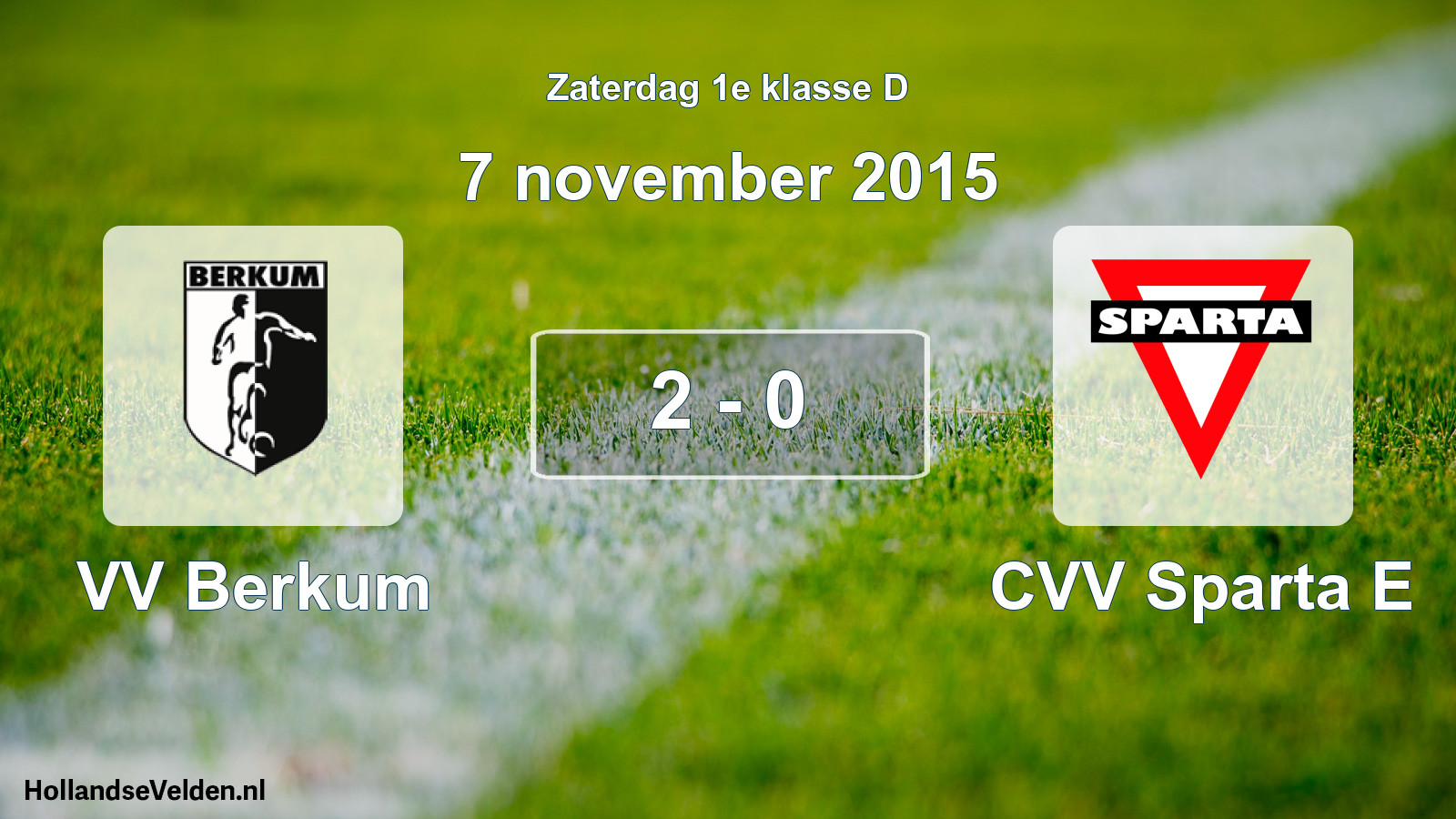 Total number of matches played: VV Berkum - CVV Sparta E 2 - 0 (7 November 2015)