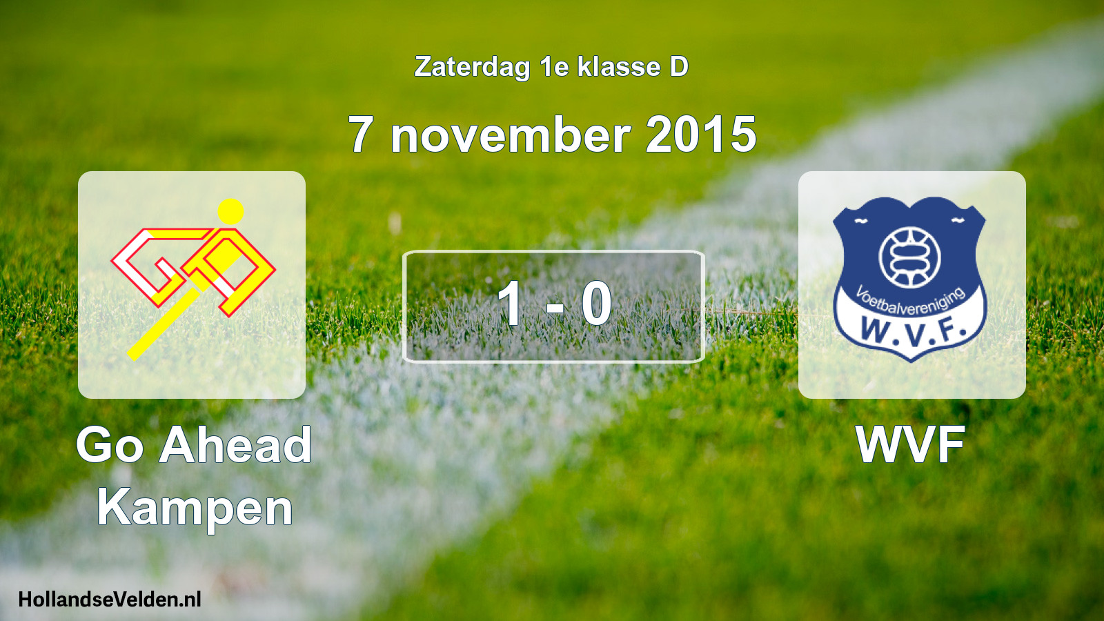 Total number of matches played: Go Ahead Kampen - WVF 1 - 0 (7 November 2015)