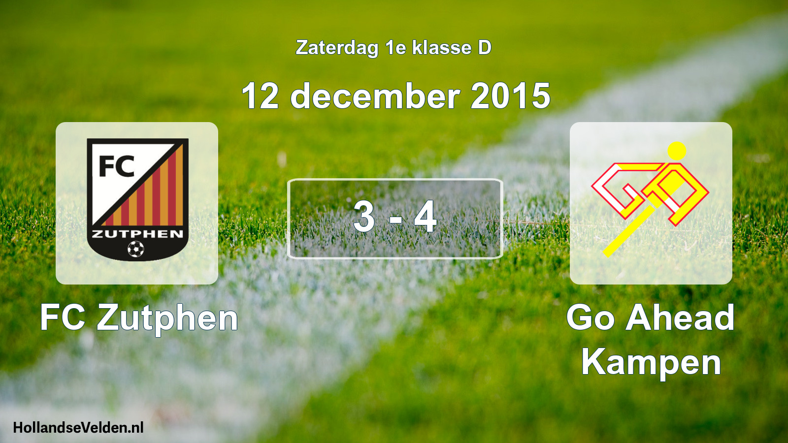 Total number of matches played: FC Zutphen - Go Ahead Kampen 3 - 4 (12 December 2015)