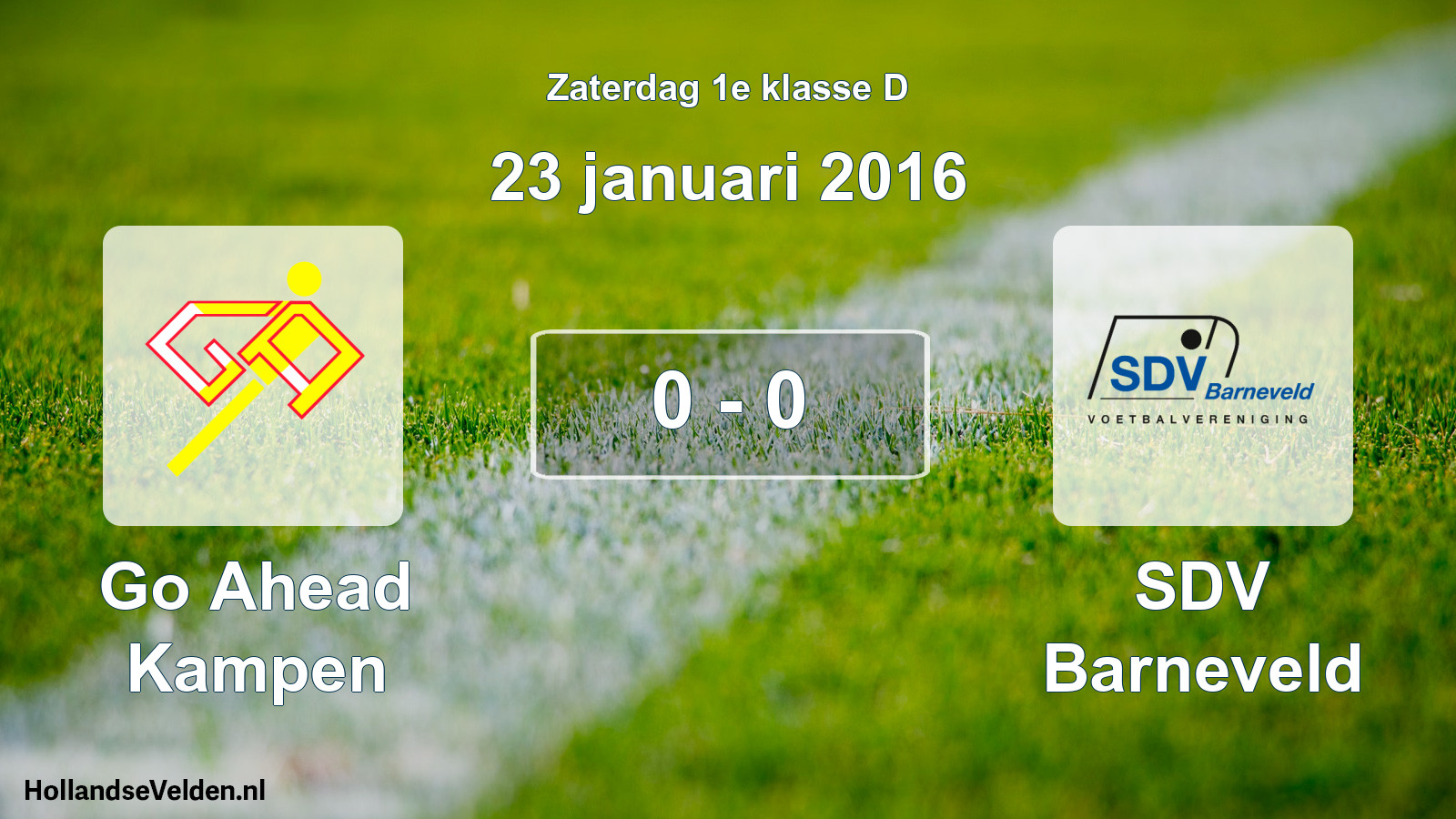 Total number of matches played: Go Ahead Kampen - SDV Barneveld 0 - 0 (23 January 2016)