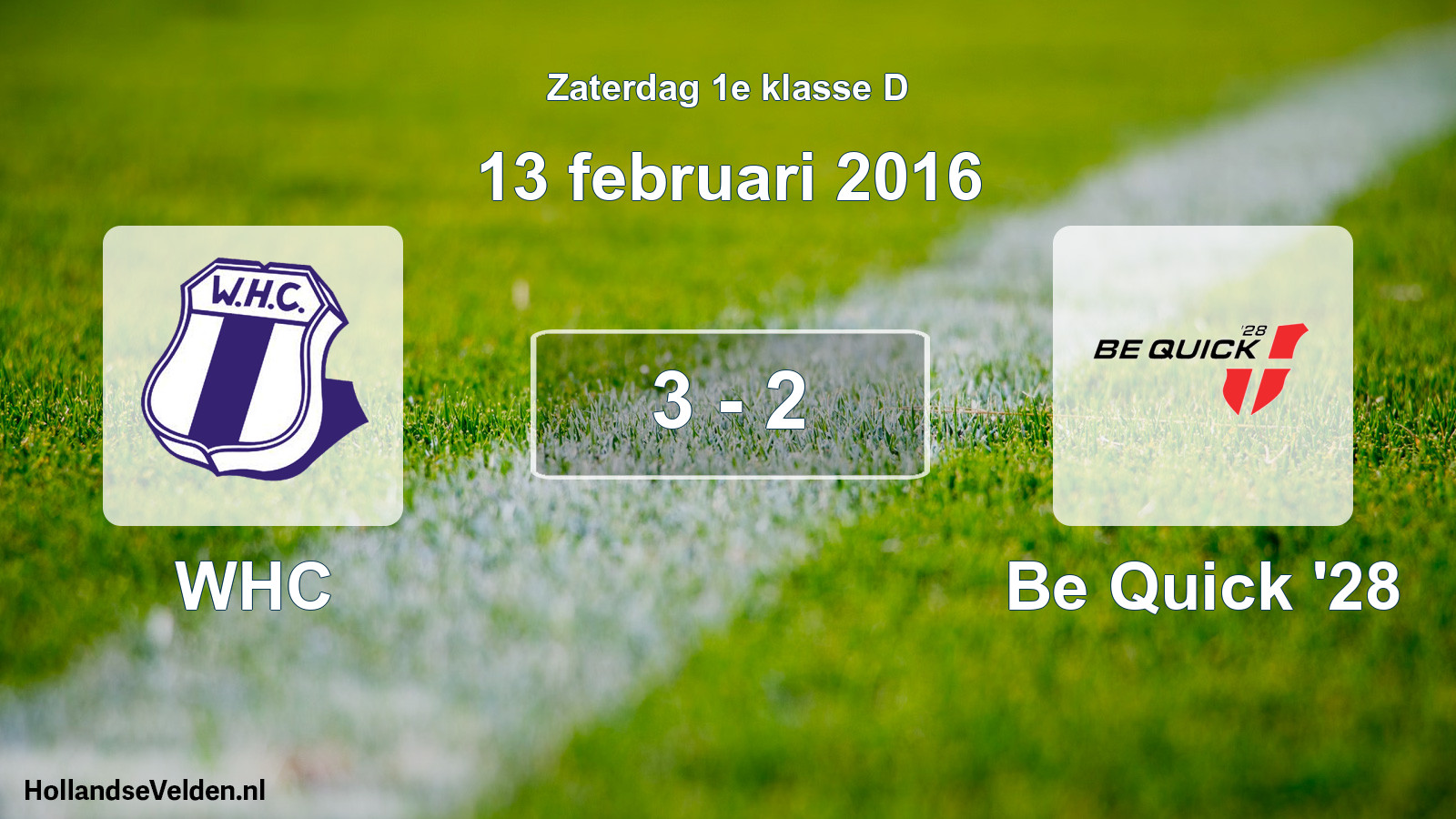 Total number of matches played: WHC - Be Quick '28 3 - 2 (13 February 2016)