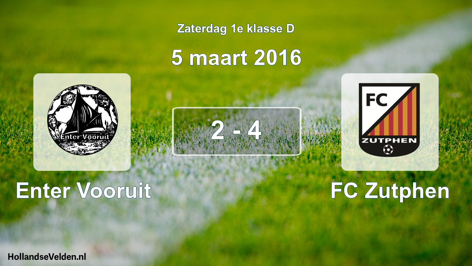 Total number of matches played: Enter Vooruit - FC Zutphen 2 - 4 (5 March 2016)