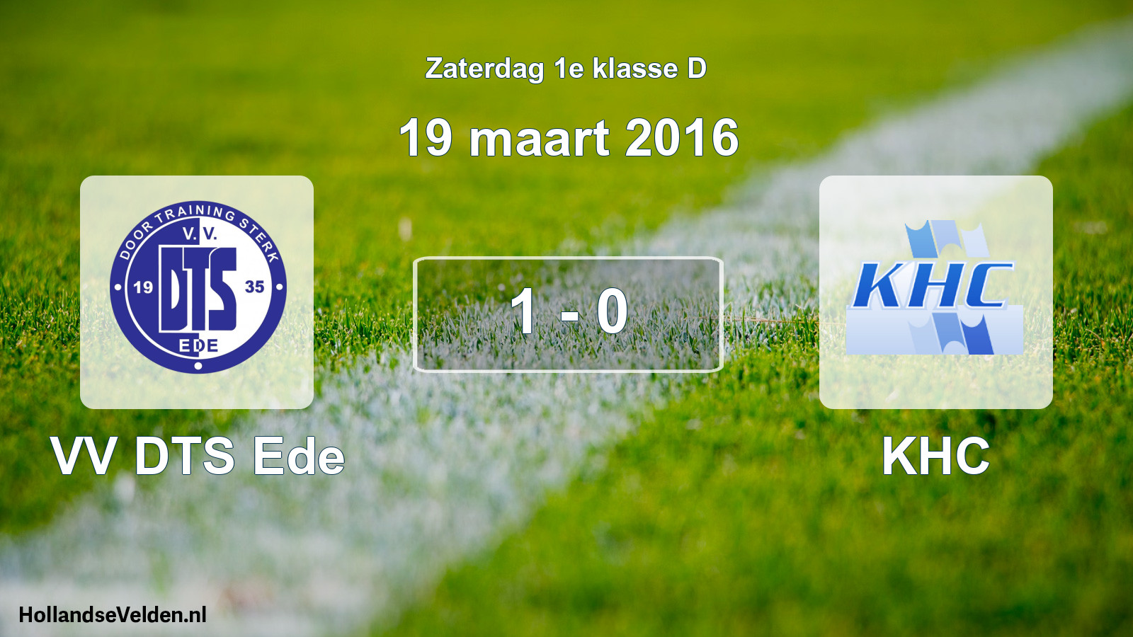 Total number of matches played: VV DTS Ede - KHC 1 - 0 (19 March 2016)