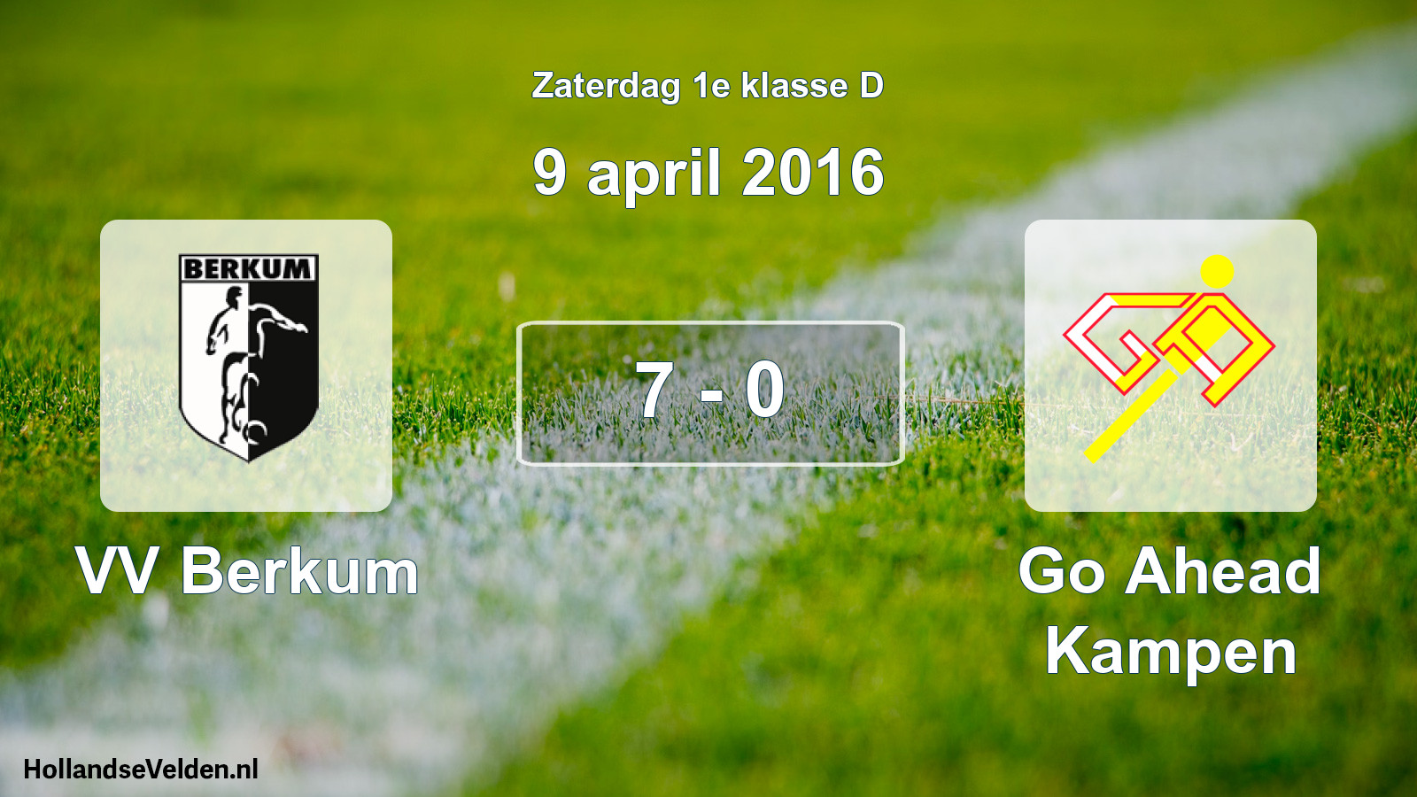 Total number of matches played: VV Berkum - Go Ahead Kampen 7 - 0 (9 April 2016)