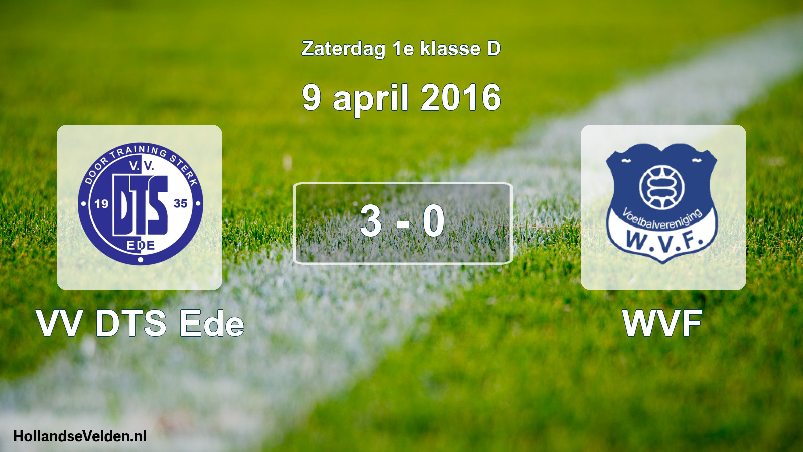 Total number of matches played: VV DTS Ede - WVF 3 - 0 (9 April 2016)