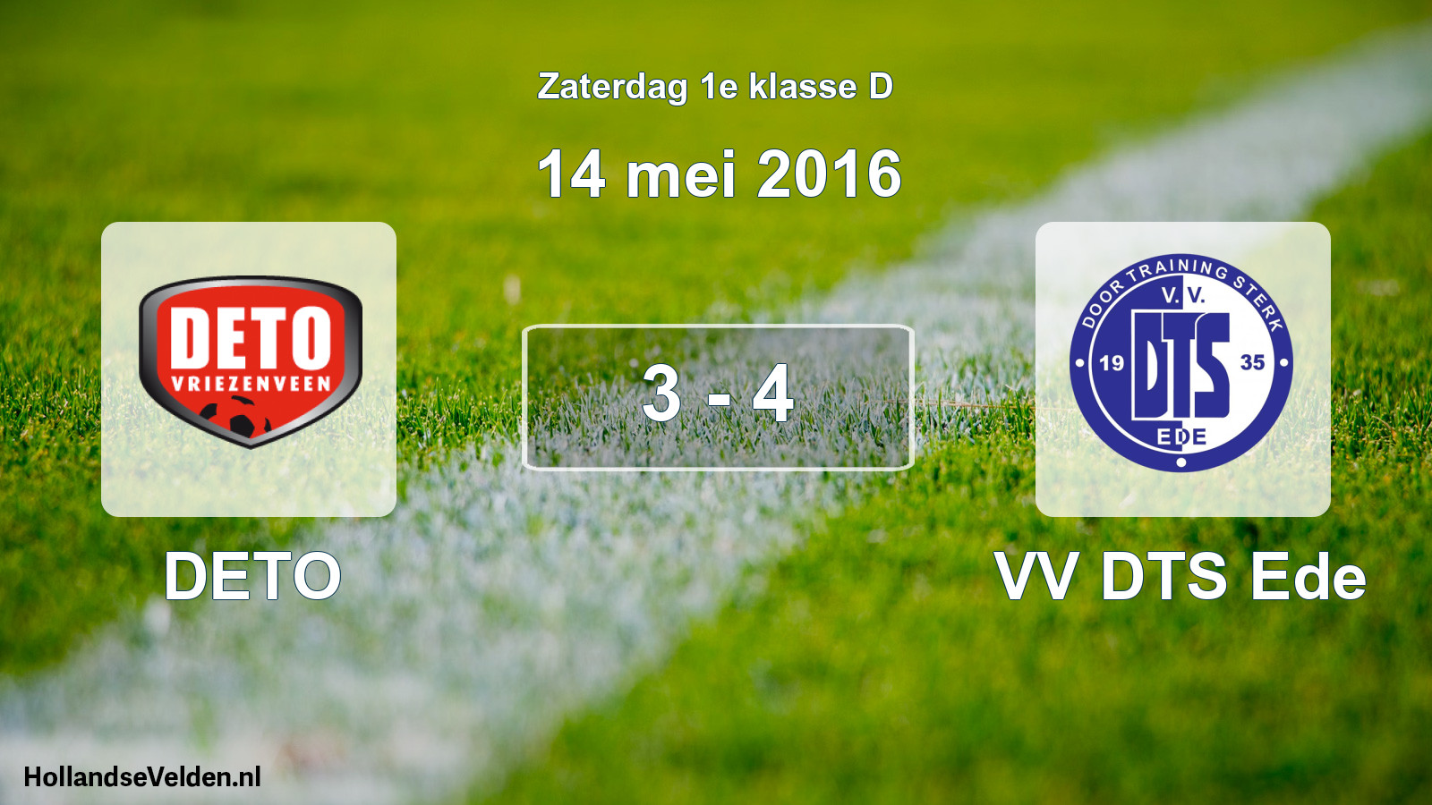 Total number of matches played: DETO - VV DTS Ede 3 - 4 (14 May 2016)