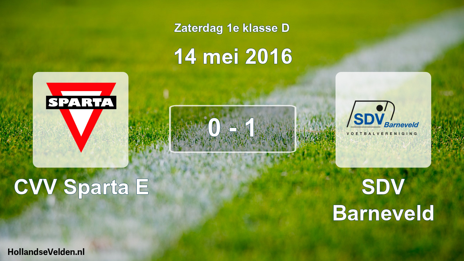 Total number of matches played: CVV Sparta E - SDV Barneveld 0 - 1 (14 May 2016)
