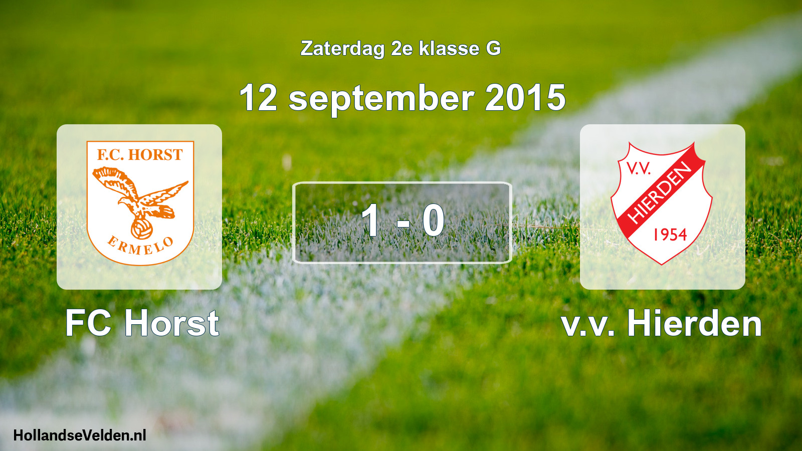 Total number of matches played: FC Horst - v.v. Hierden 1 - 0 (12 September 2015)