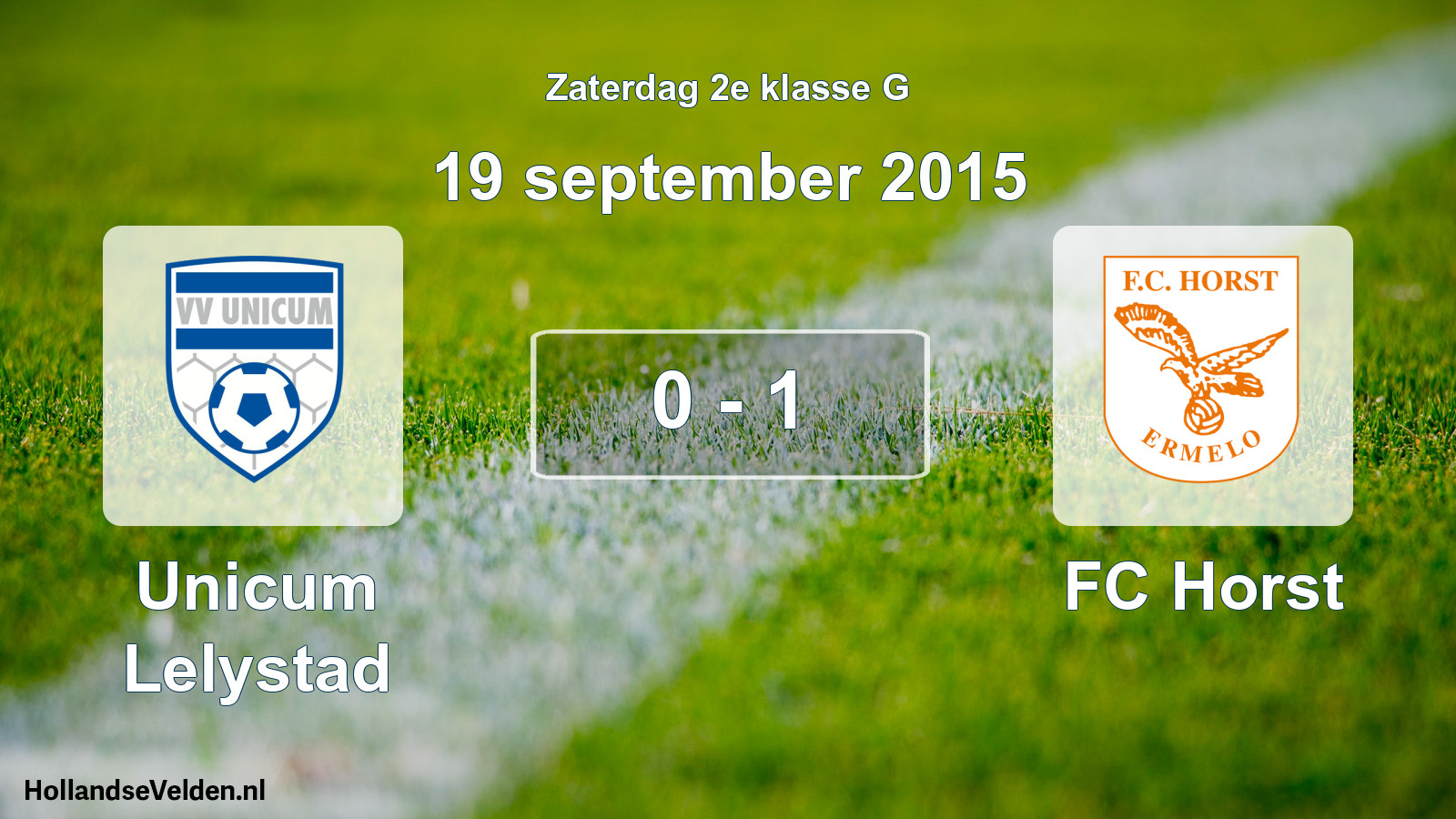 Total number of matches played: Unicum Lelystad - FC Horst 0 - 1 (19 September 2015)