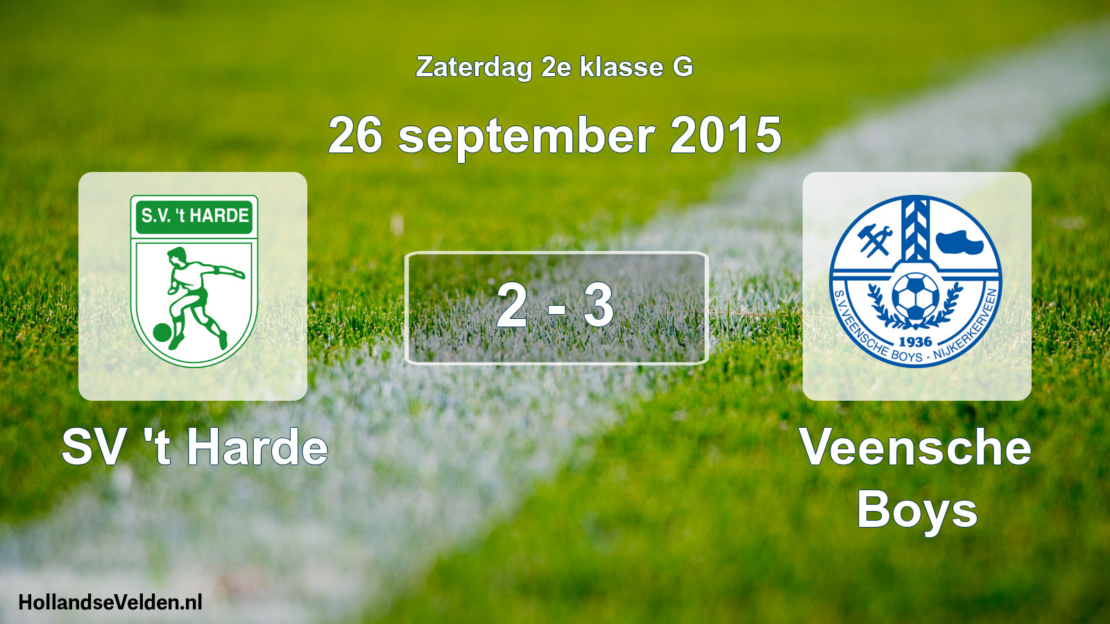 Total number of matches played: SV 't Harde - Veensche Boys 2 - 3 (26 September 2015)