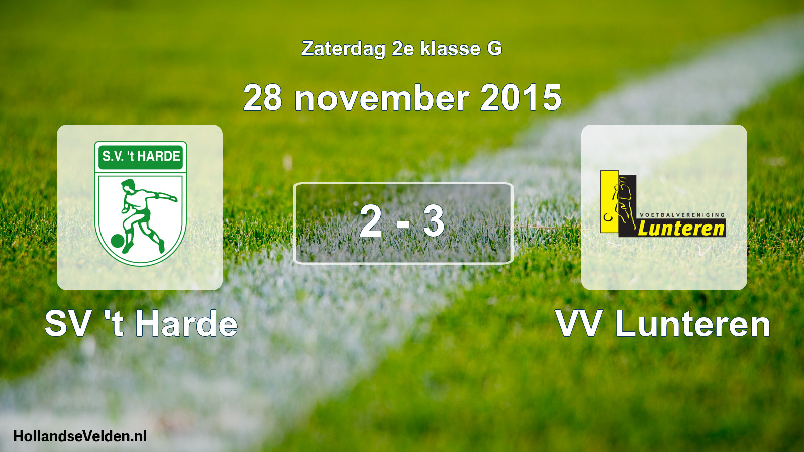 Total number of matches played: SV 't Harde - VV Lunteren 2 - 3 (28 November 2015)