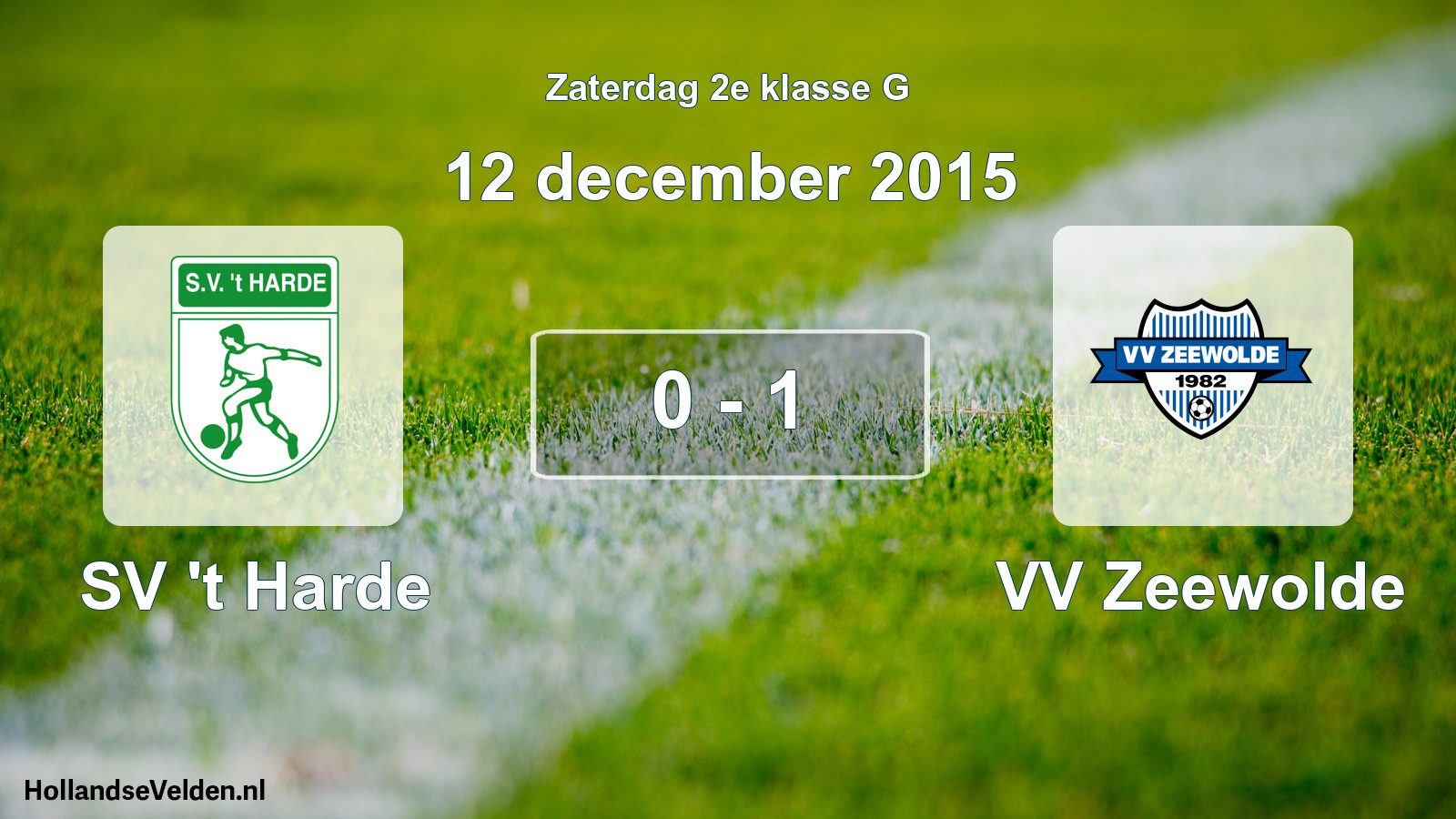 Total number of matches played: SV 't Harde - VV Zeewolde 0 - 1 (12 December 2015)