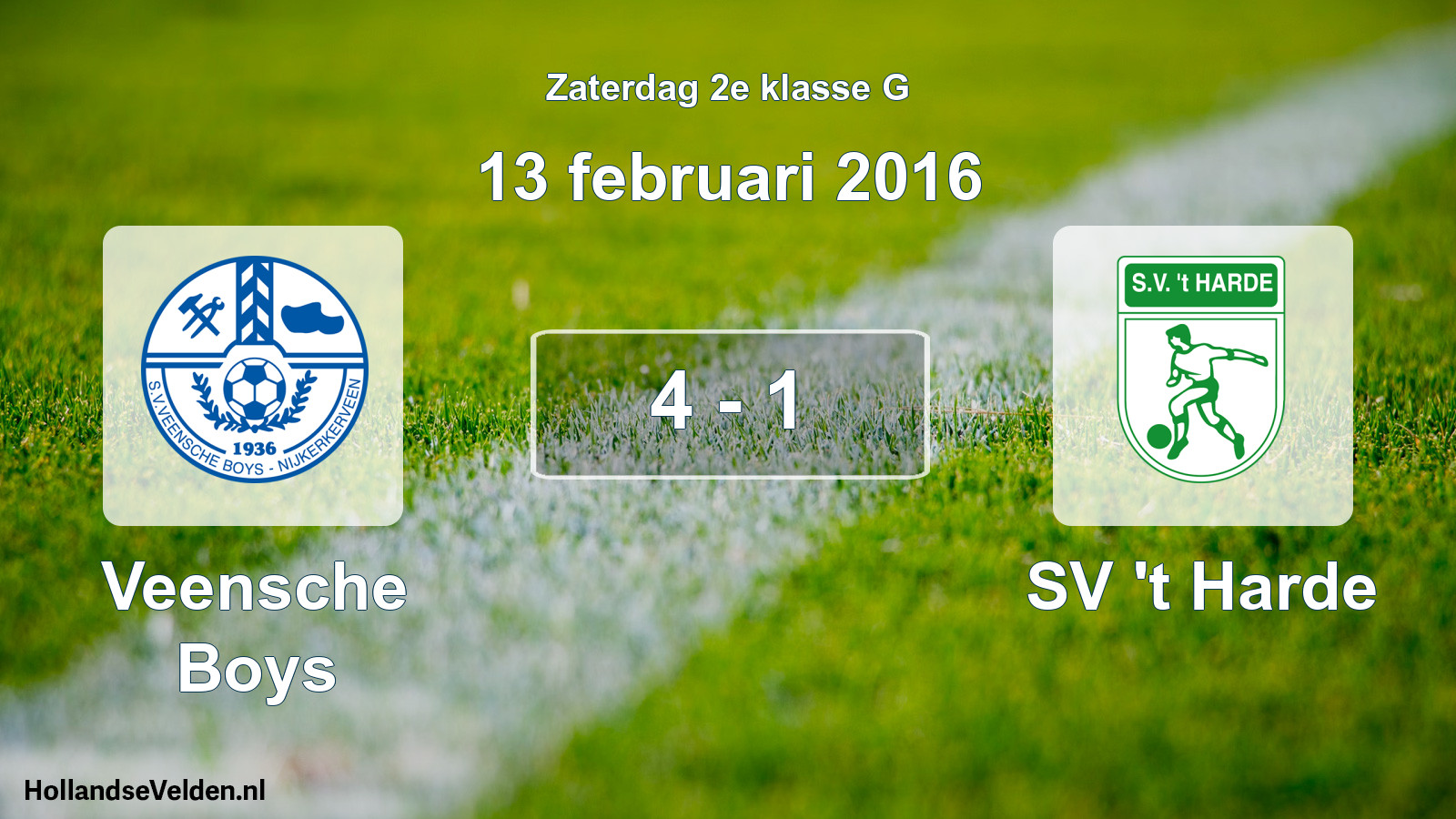 Total number of matches played: Veensche Boys - SV 't Harde 4 - 1 (13 February 2016)