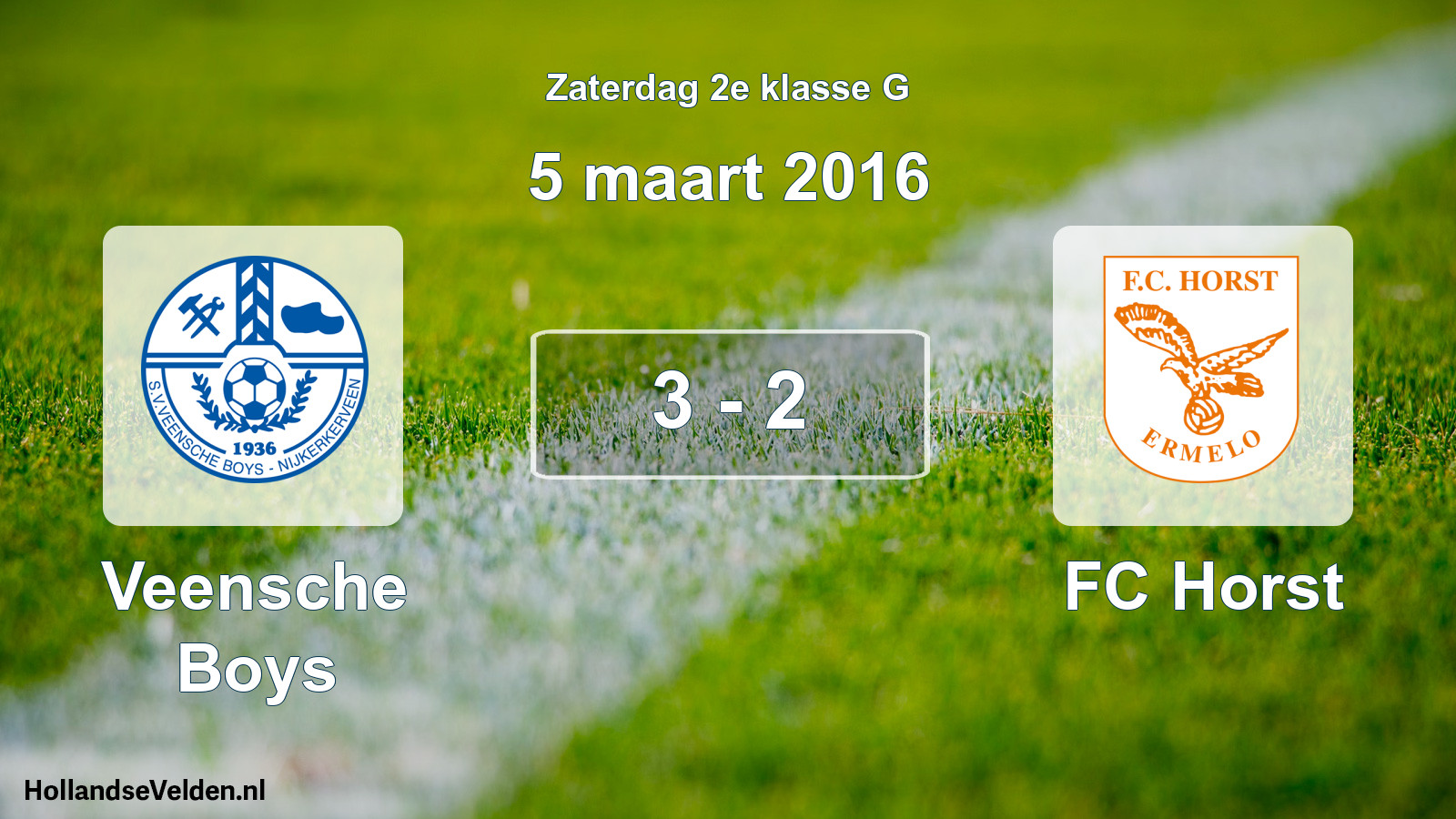Total number of matches played: Veensche Boys - FC Horst 3 - 2 (5 March 2016)