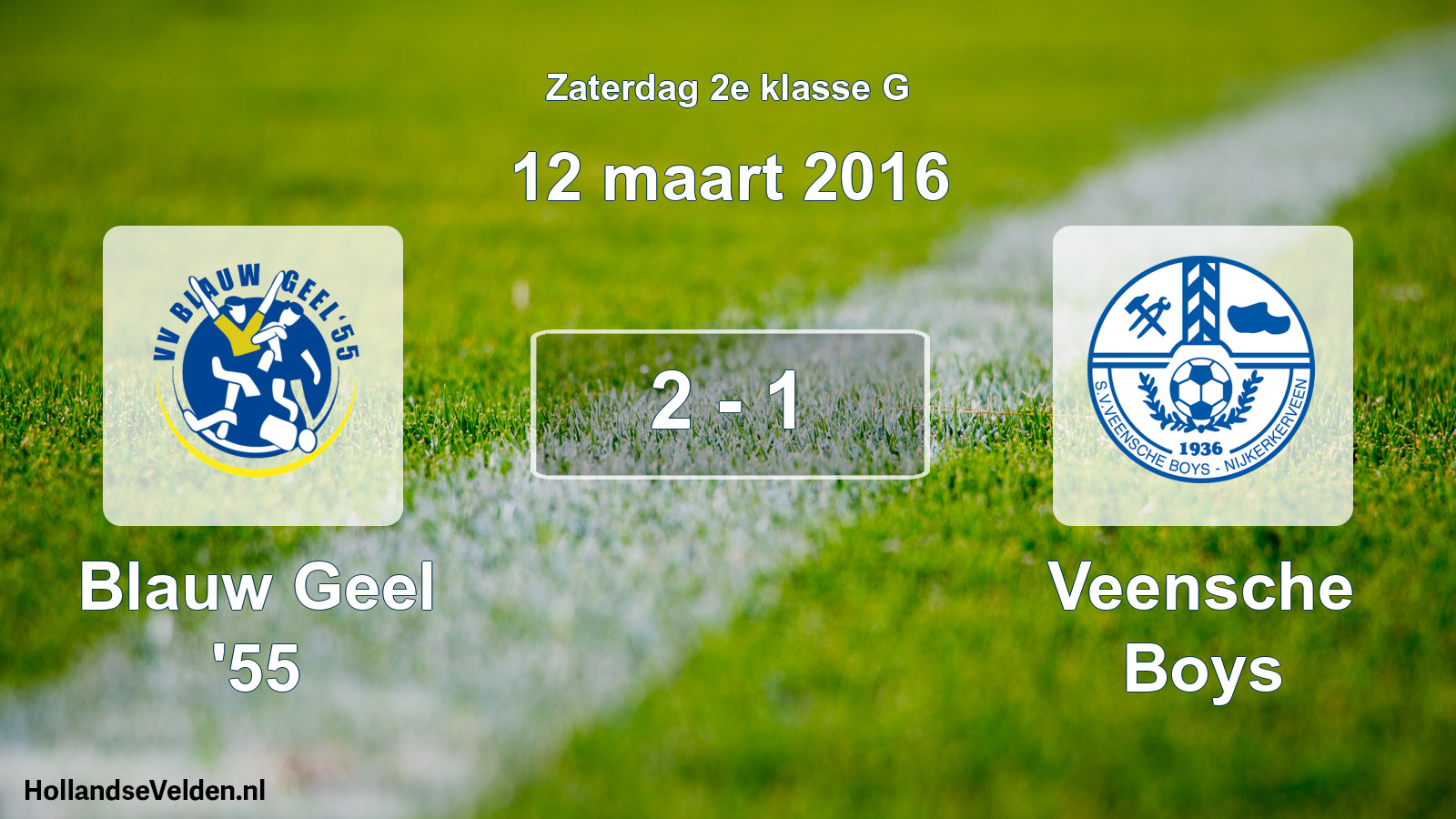 Total number of matches played: Blauw Geel '55 - Veensche Boys 2 - 1 (12 March 2016)