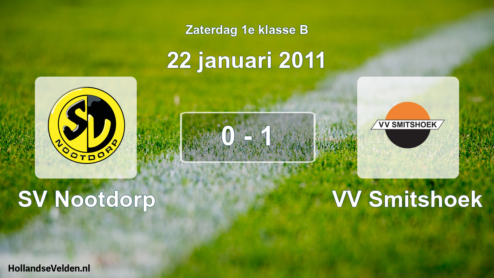 Total number of matches played: SV Nootdorp - VV Smitshoek 0 - 1 (22 January 2011)