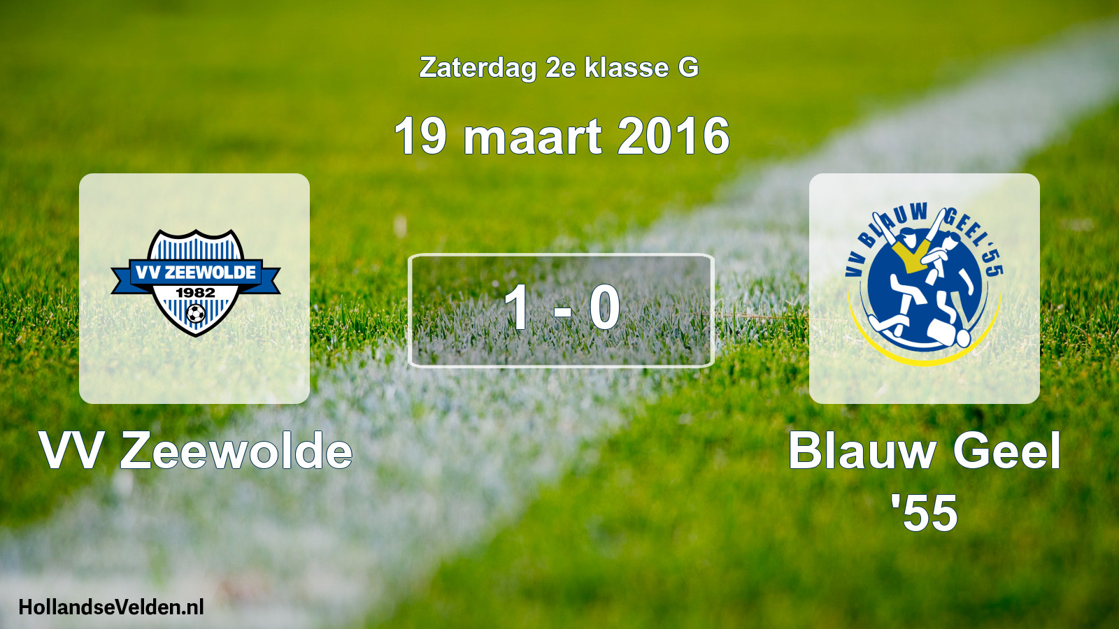 Total number of matches played: VV Zeewolde - Blauw Geel '55 1 - 0 (19 March 2016)