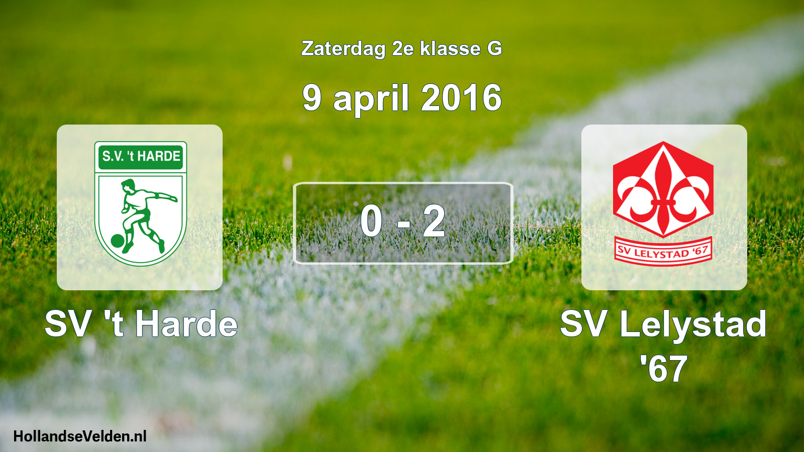 Total number of matches played: SV 't Harde - SV Lelystad '67 0 - 2 (9 April 2016)