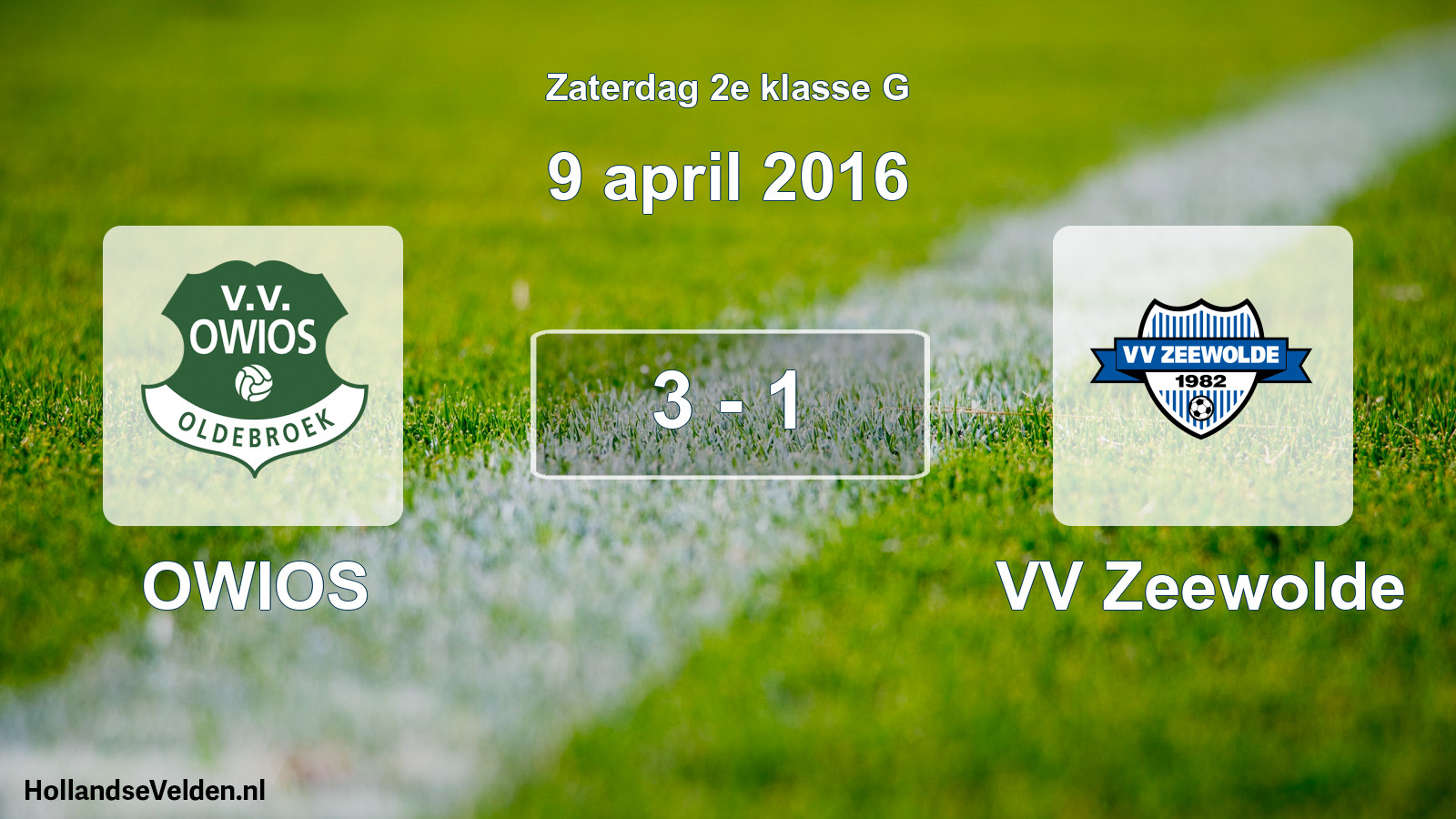 Total number of matches played: OWIOS - VV Zeewolde 3 - 1 (9 April 2016)