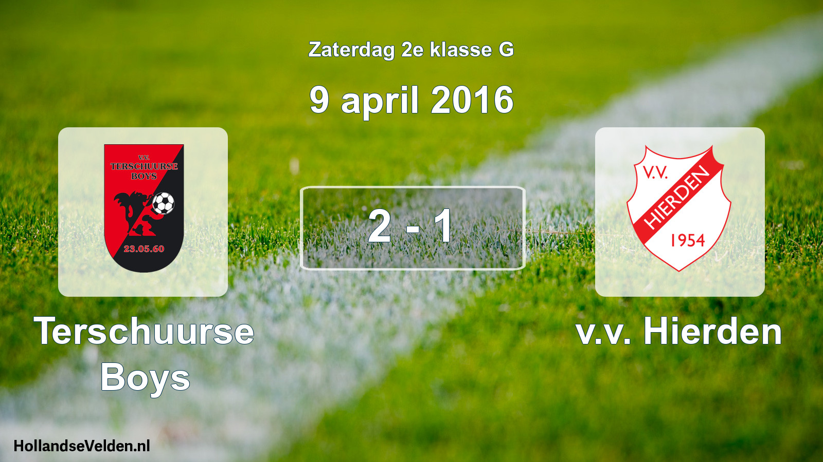Total number of matches played: Terschuurse Boys - v.v. Hierden 2 - 1 (9 April 2016)