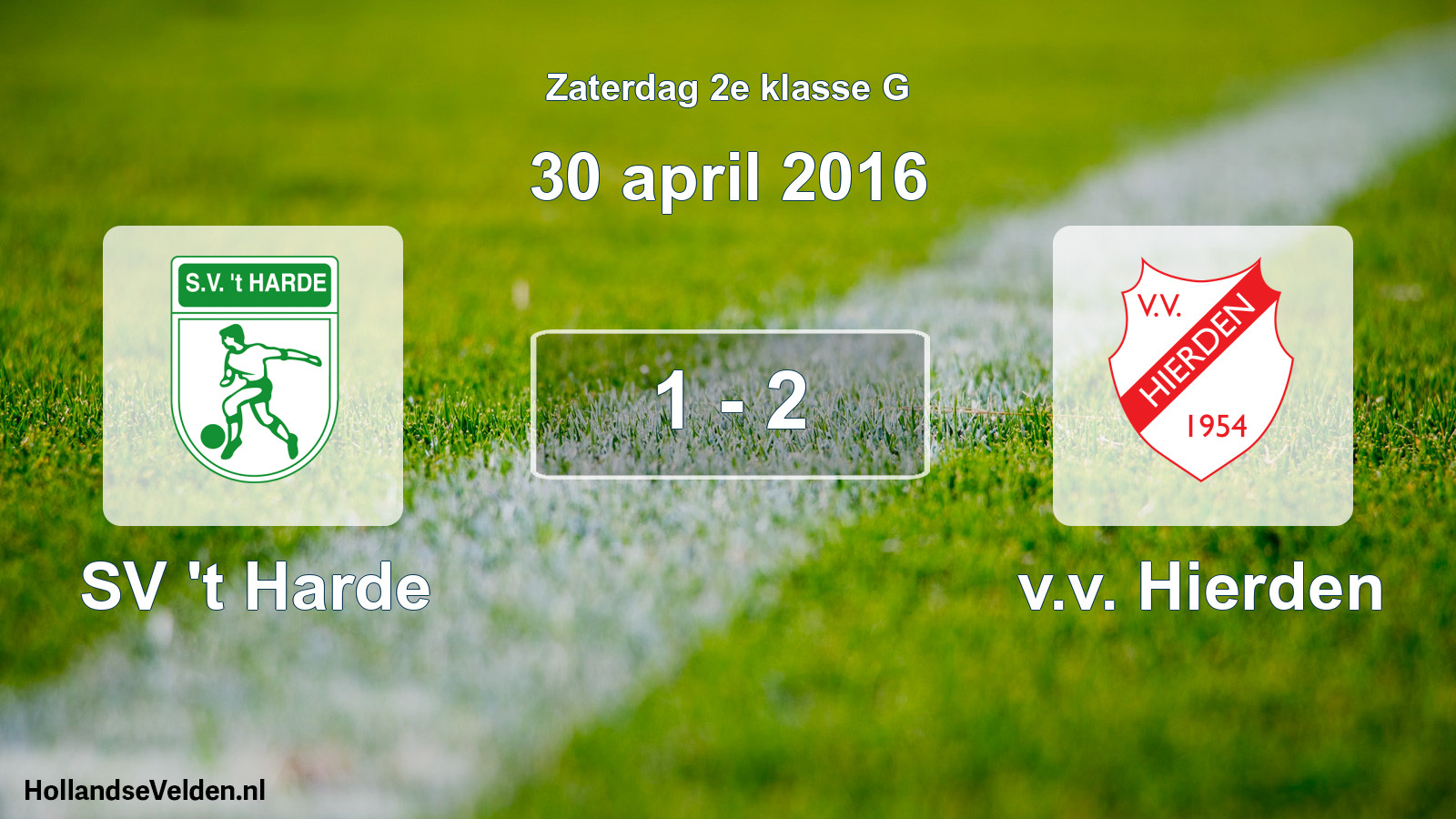 Total number of matches played: SV 't Harde - v.v. Hierden 1 - 2 (30 April 2016)