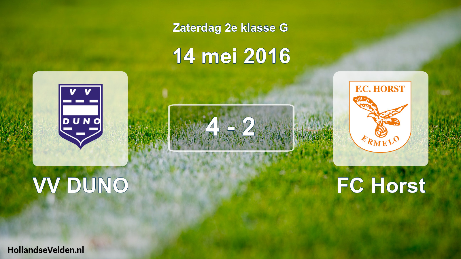 Total number of matches played: VV DUNO - FC Horst 4 - 2 (14 May 2016)