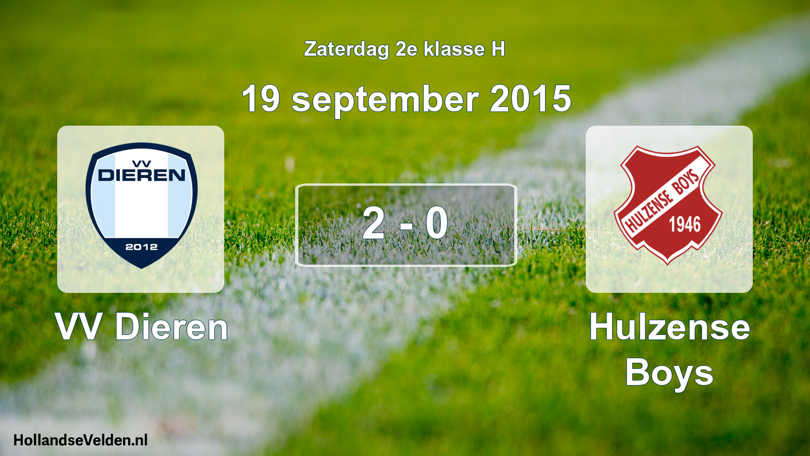 Total number of matches played: VV Dieren - Hulzense Boys 2 - 0 (19 September 2015)