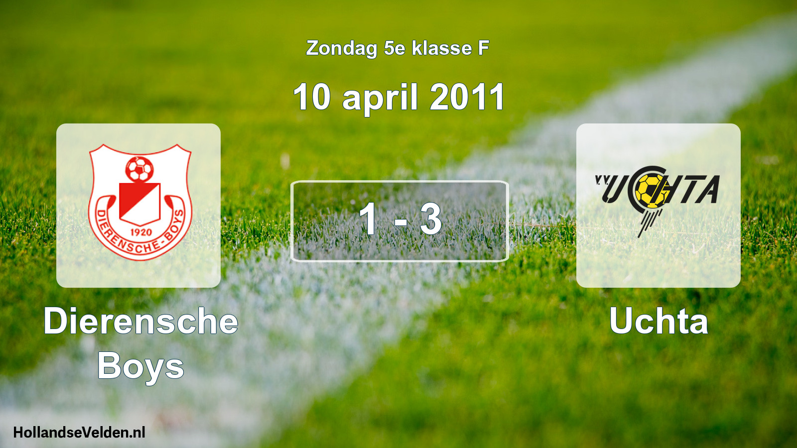 Total number of matches played: Dierensche Boys - Uchta 1 - 3 (10 April 2011)