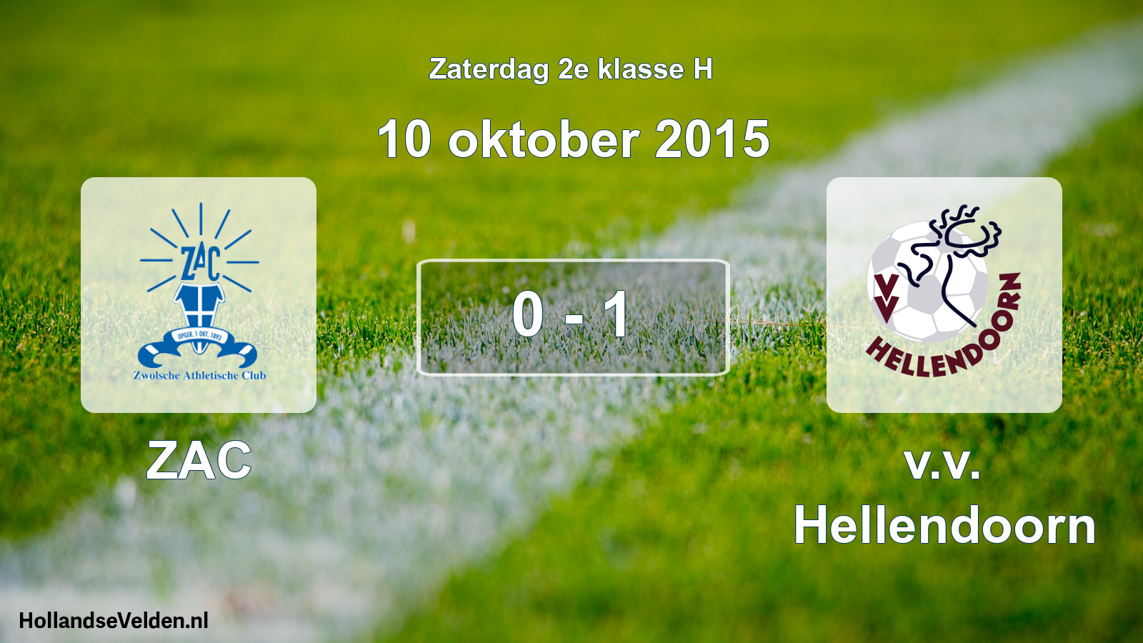 Total number of matches played: ZAC - v.v. Hellendoorn 0 - 1 (10 October 2015)