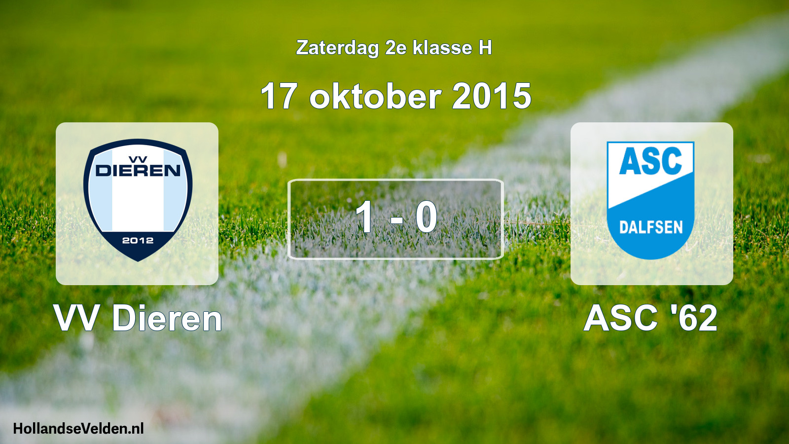 Total number of matches played: VV Dieren - ASC '62 1 - 0 (17 October 2015)