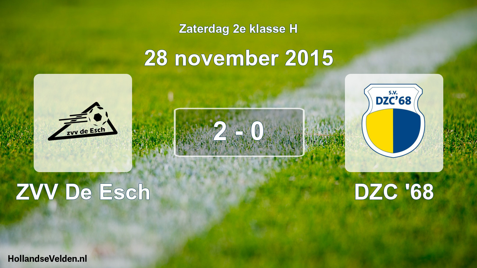Total number of matches played: ZVV De Esch - DZC '68 2 - 0 (28 November 2015)