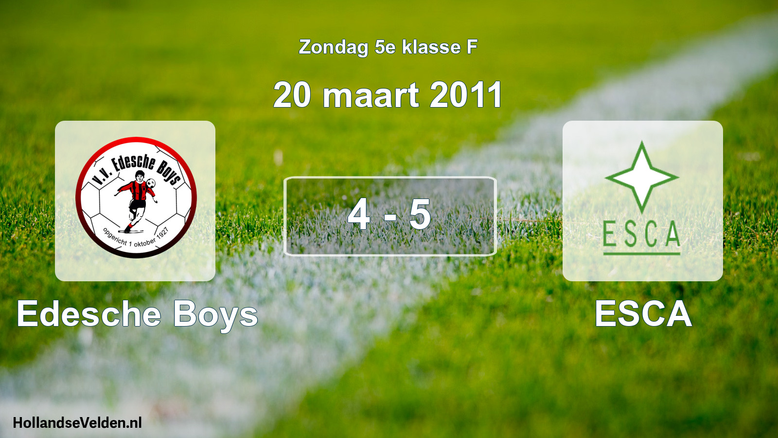 Total number of matches played: Edesche Boys - ESCA 4 - 5 (20 March 2011)