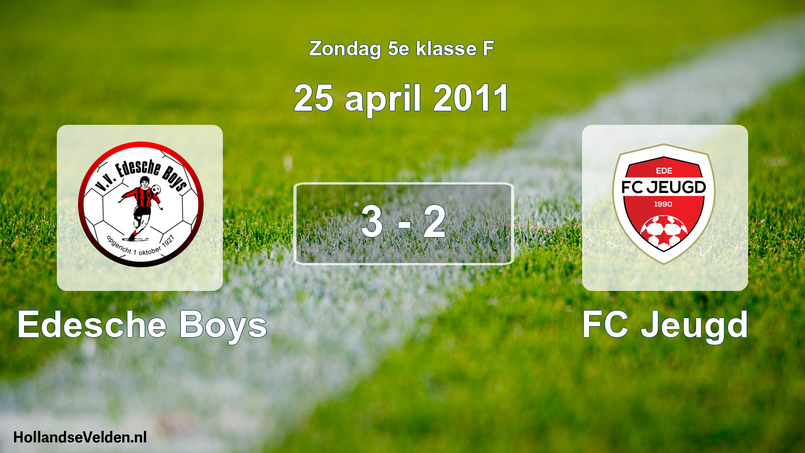 Total number of matches played: Edesche Boys - FC Jeugd 3 - 2 (25 April 2011)
