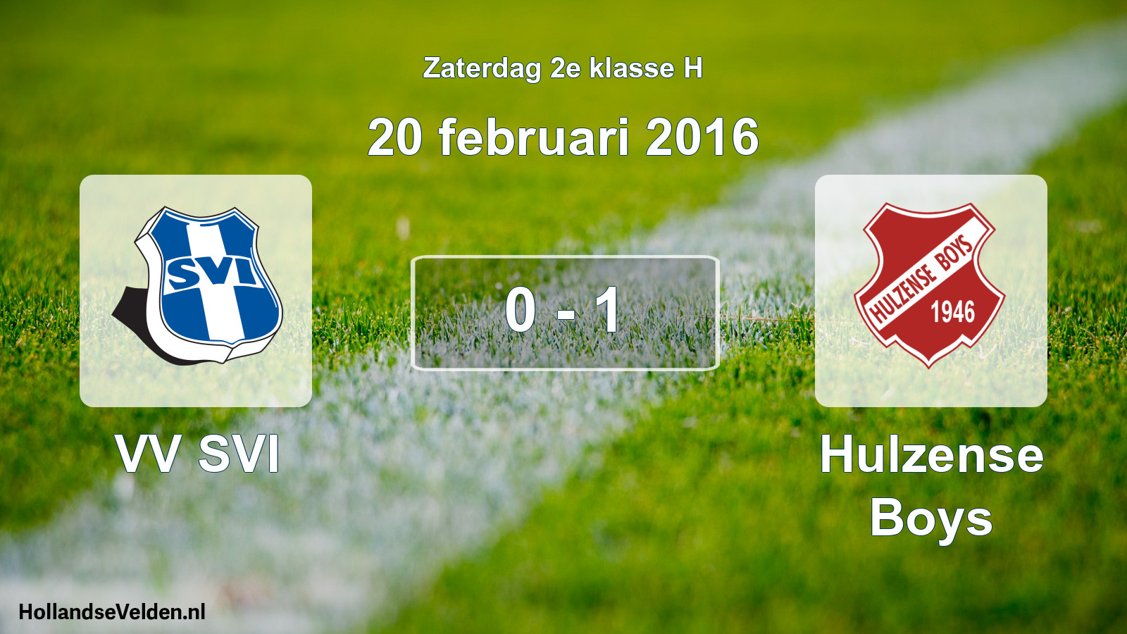 Total number of matches played: VV SVI - Hulzense Boys 0 - 1 (20 February 2016)