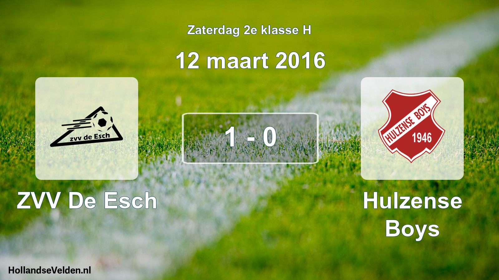 Total number of matches played: ZVV De Esch - Hulzense Boys 1 - 0 (12 March 2016)