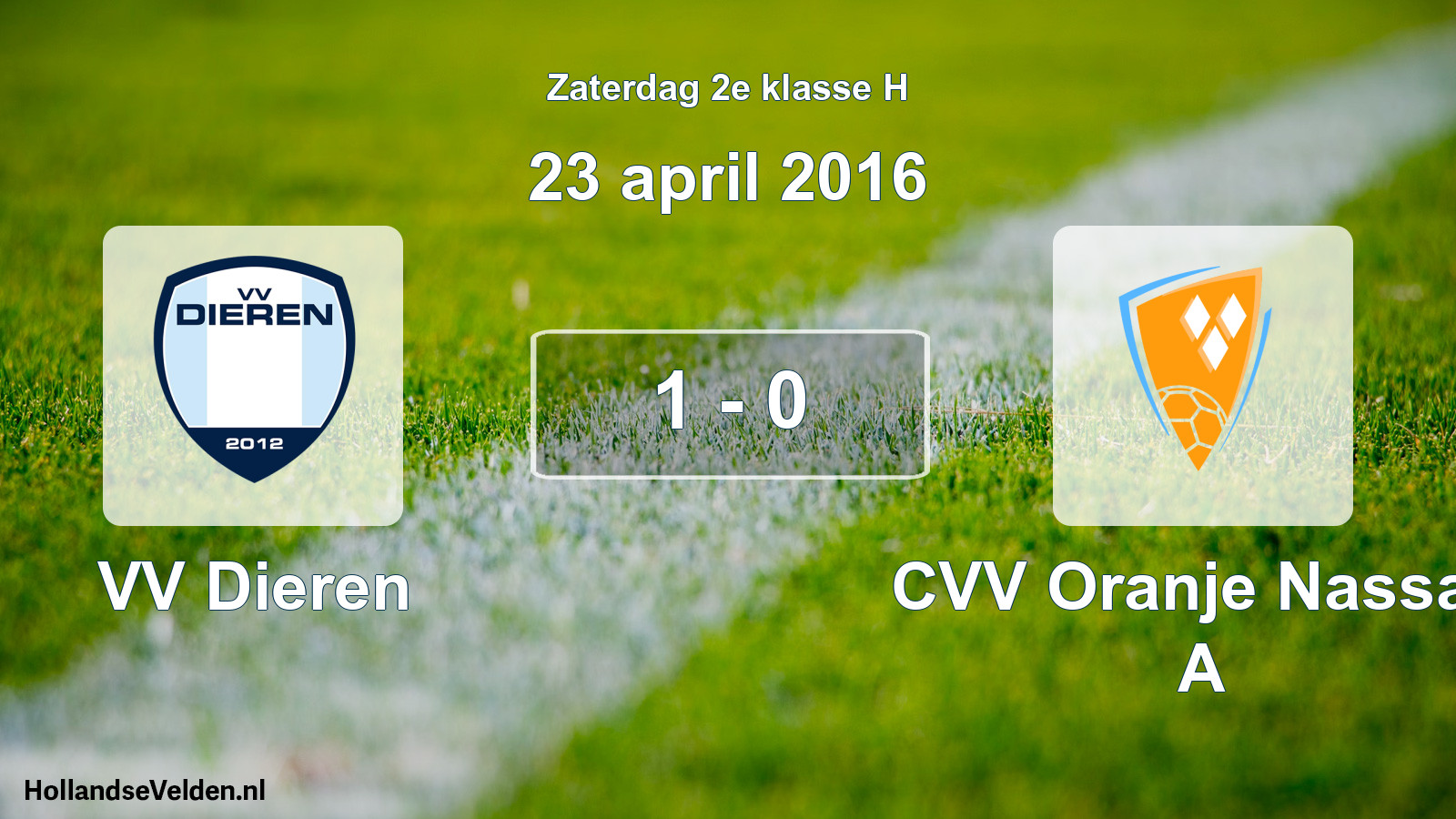Total number of matches played: VV Dieren - CVV Oranje Nassau A 1 - 0 (23 April 2016)