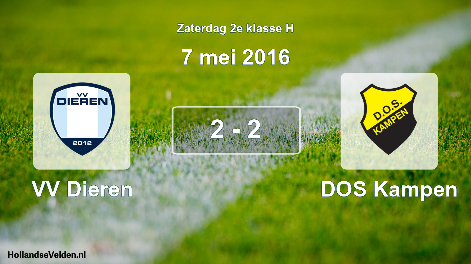Total number of matches played: VV Dieren - DOS Kampen 2 - 2 (7 May 2016)