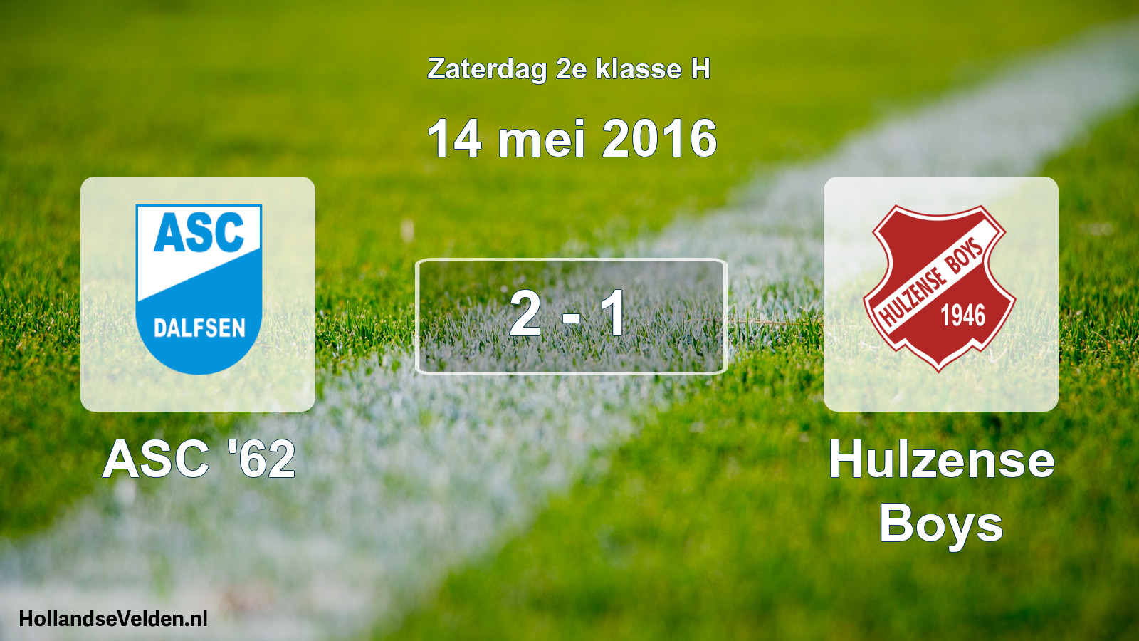 Total number of matches played: ASC '62 - Hulzense Boys 2 - 1 (14 May 2016)