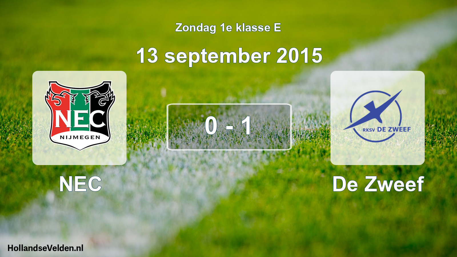 Total number of matches played: NEC - De Zweef 0 - 1 (13 September 2015)