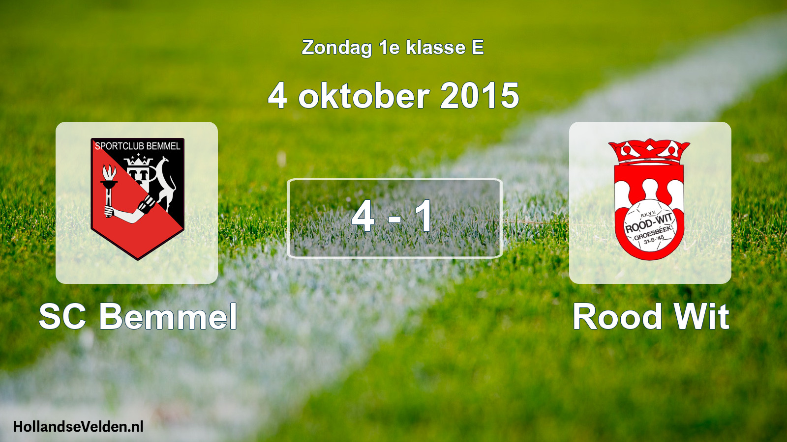 Total number of matches played: SC Bemmel - Rood Wit 4 - 1 (4 October 2015)