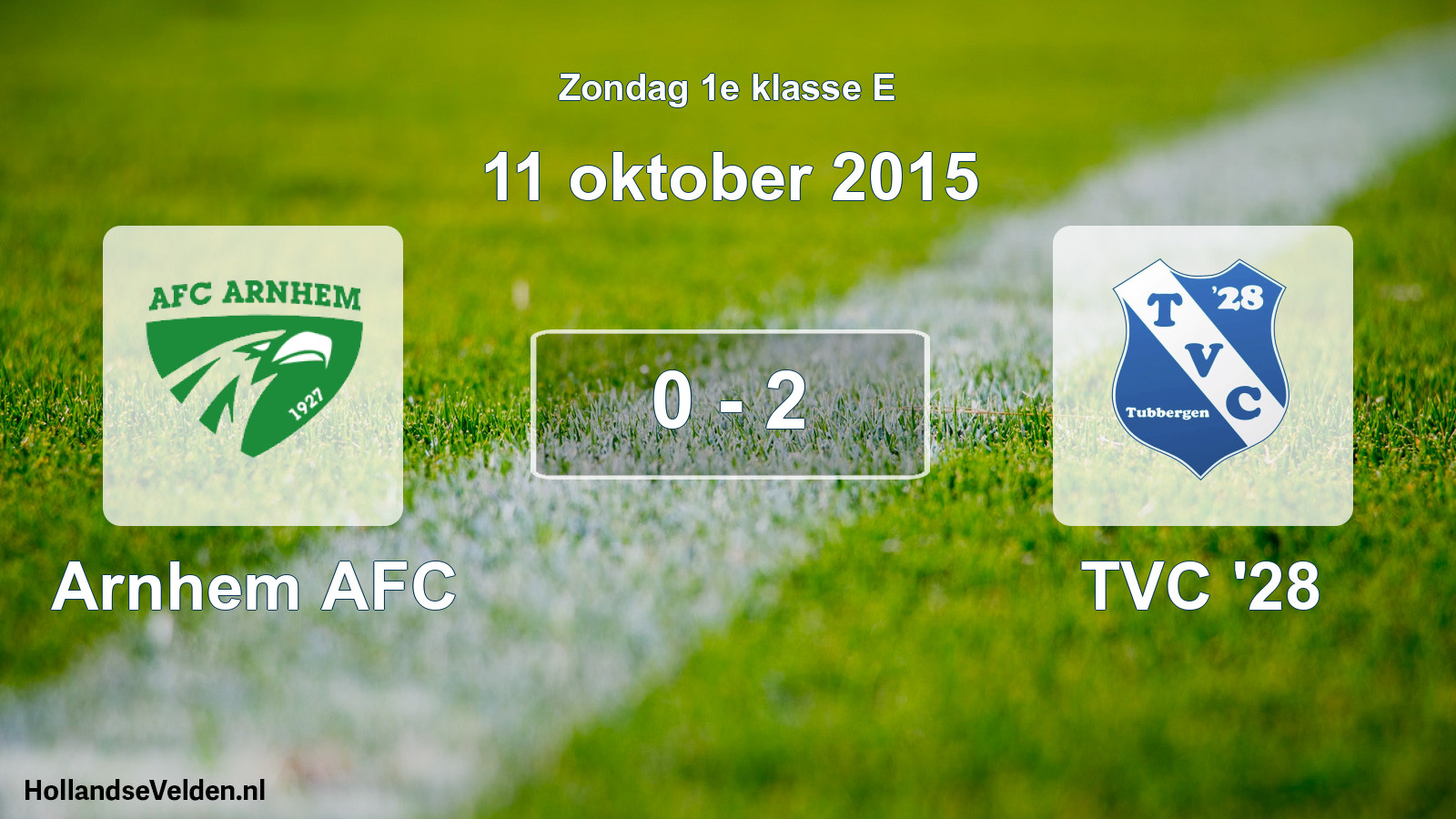 Total number of matches played: Arnhem AFC - TVC '28 0 - 2 (11 October 2015)
